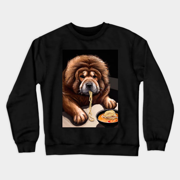 Dog eats Ramen Crewneck Sweatshirt by maxcode